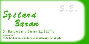 szilard baran business card